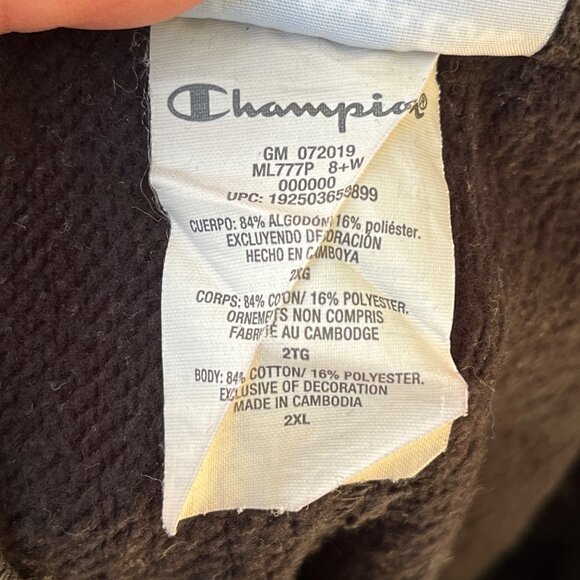 Champion Womens Reverse Weave 2XL Jogger Pants Black‎ Logo Print Cotton - Picture 4 of 4